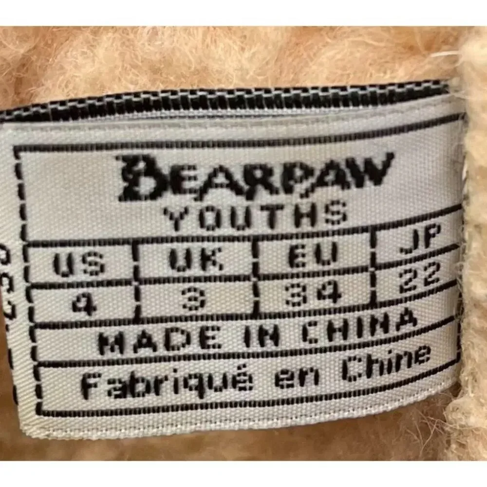 BEARPAW Boots Lori Girl Youth Size 4 Chocolate Brown Cow Suede Wool Blend lining